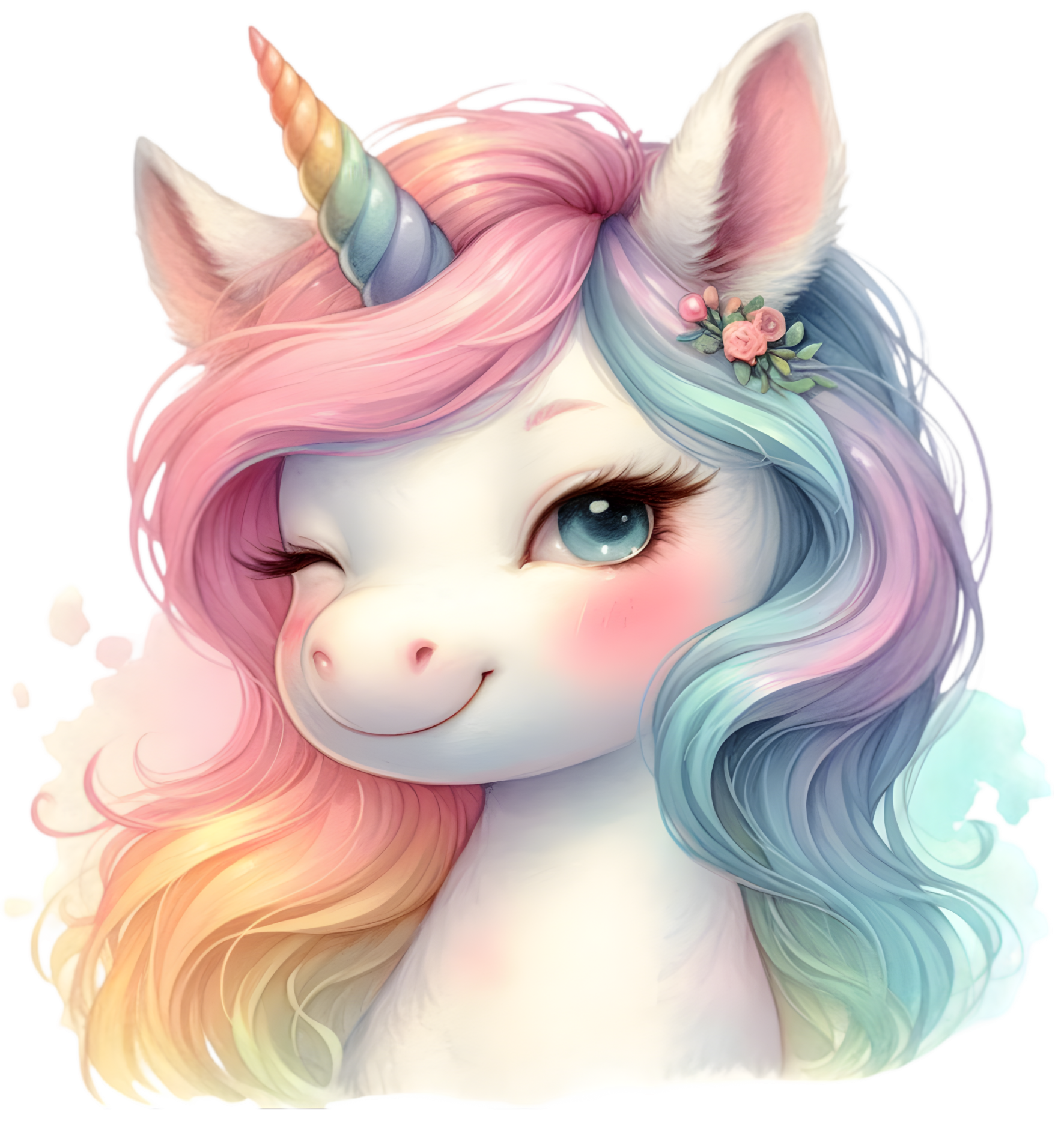 Zwinkerndes Einhorn